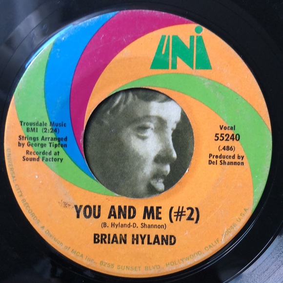 Brian Hyland You And Me/Gypsy Woman Vinyl 45 Record '70 - Picture 2 of 4